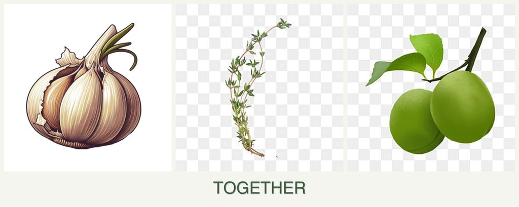 Can you plant garlic, thyme and plums together?