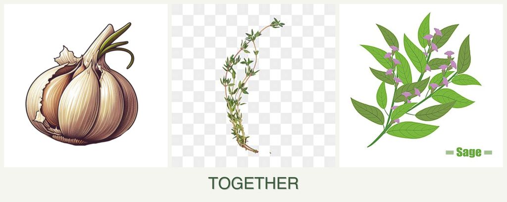 Can you plant garlic, thyme and sage together?