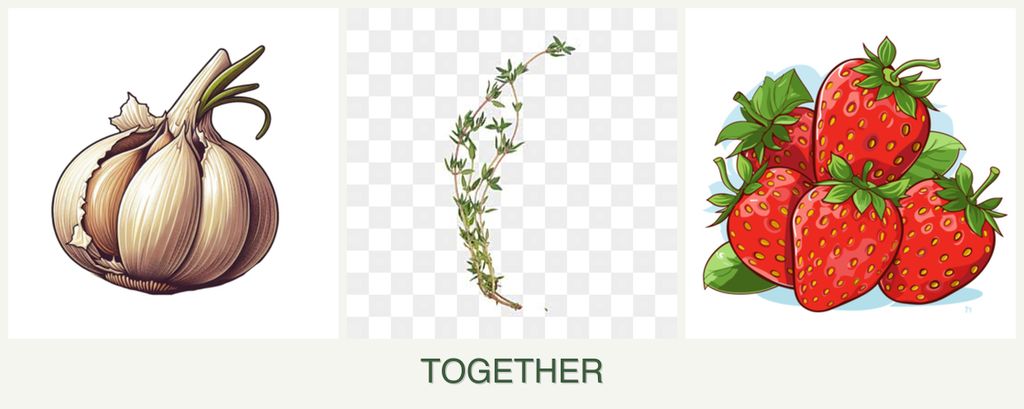 Can you plant garlic, thyme and strawberries together?