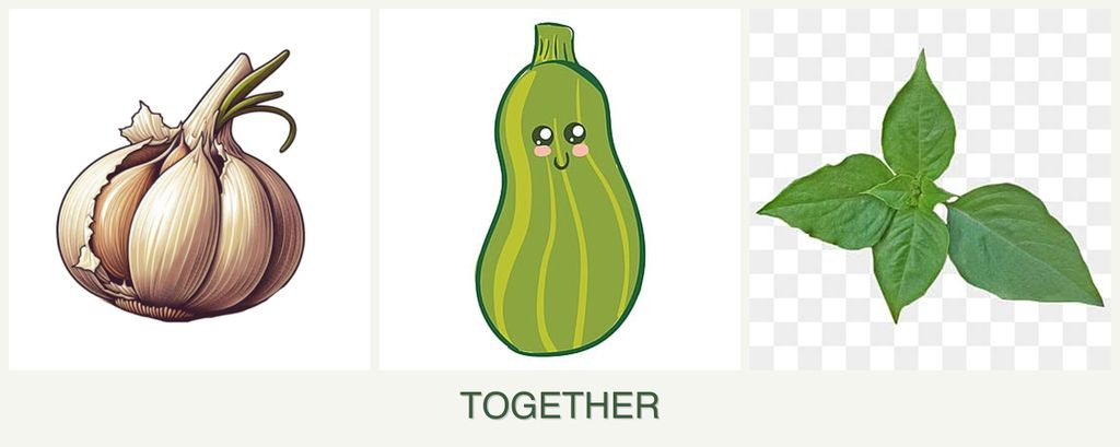Can you plant garlic, zucchini and basil together?