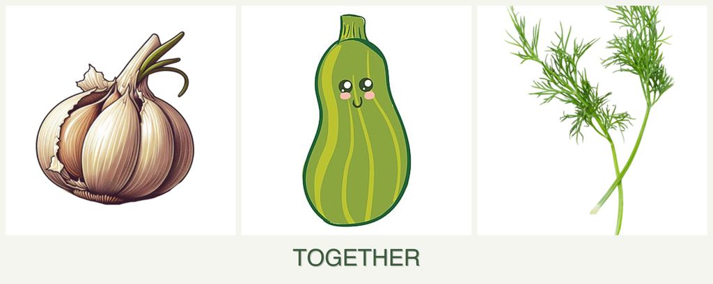 Can you plant garlic, zucchini and dill together?