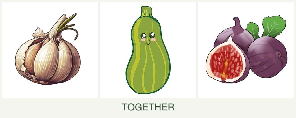 Can you plant garlic, zucchini and figs together?