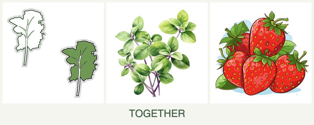 Can you plant kale, oregano and strawberries together?