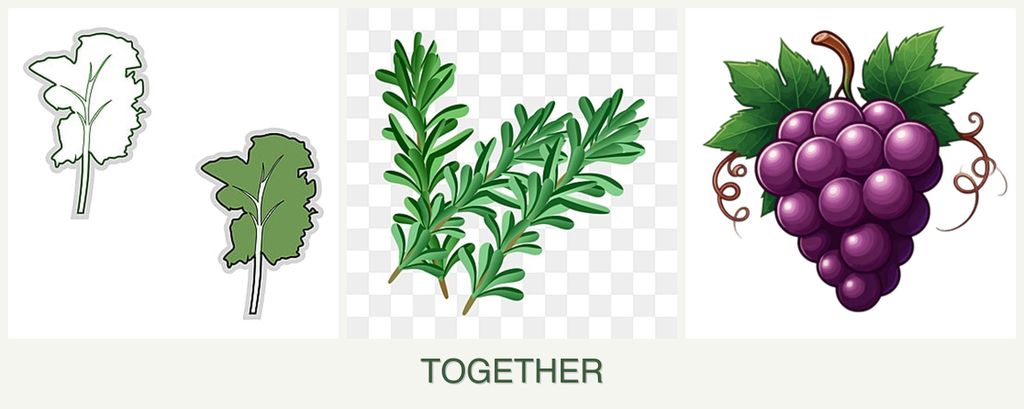 Can you plant kale, rosemary and grapes together?
