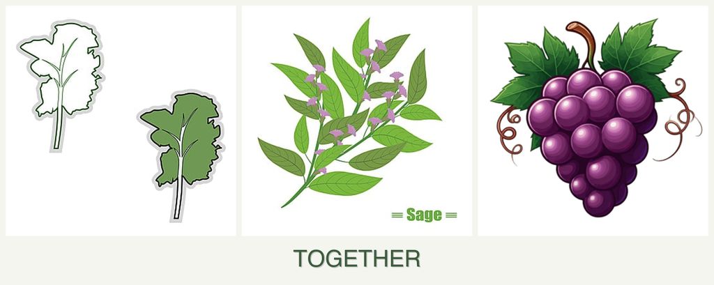 Can you plant kale, sage and grapes together?