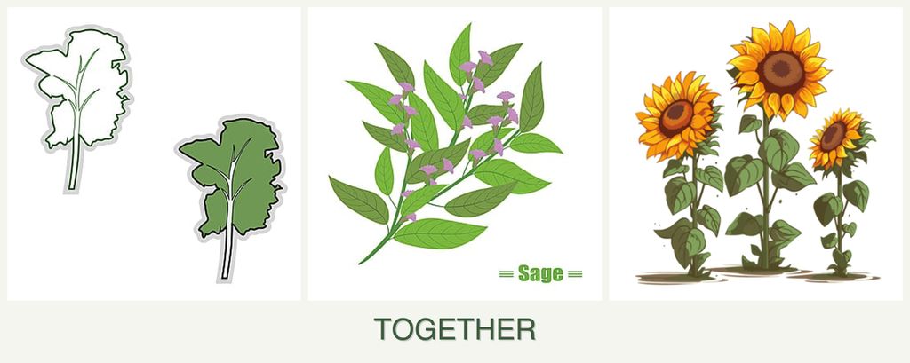 Can you plant kale, sage and sunflowers together?
