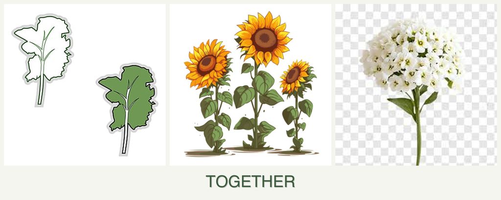 Can you plant kale, sunflowers and alyssum together?