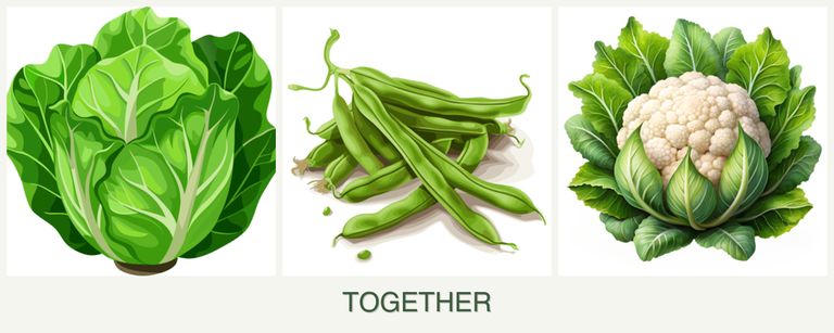 Can you plant lettuce, beans and cauliflower together?