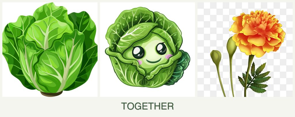 Can you plant lettuce, cabbage and marigolds together?