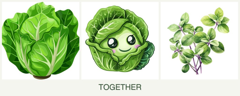 Can you plant lettuce, cabbage and oregano together?