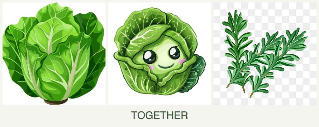 Can you plant lettuce, cabbage and rosemary together?