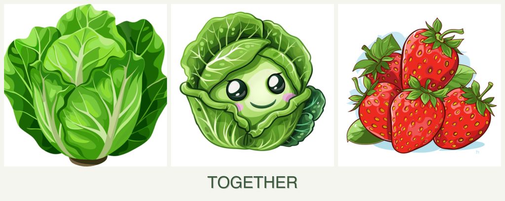 Can you plant lettuce, cabbage and strawberries together?
