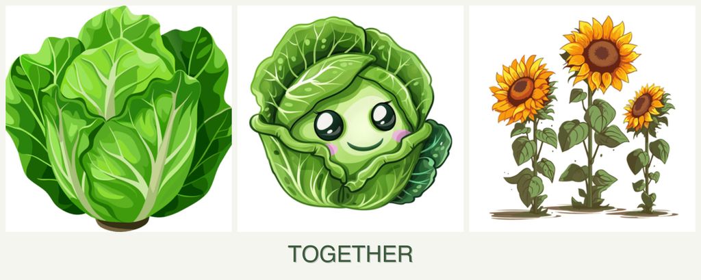 Can you plant lettuce, cabbage and sunflowers together?