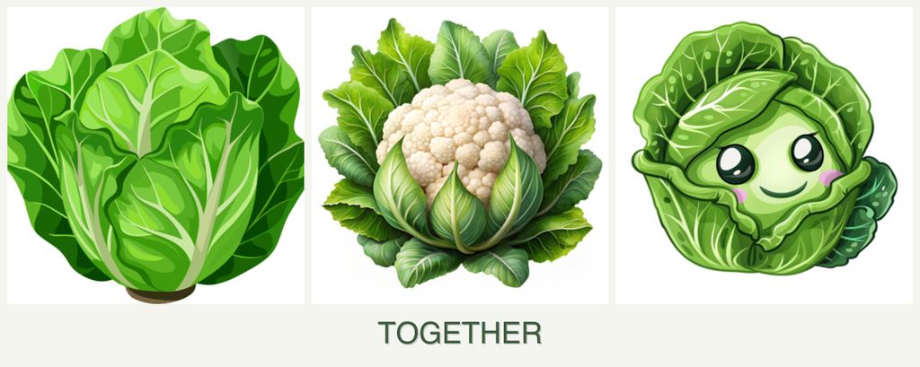 Can you plant lettuce, cauliflower and cabbage together?