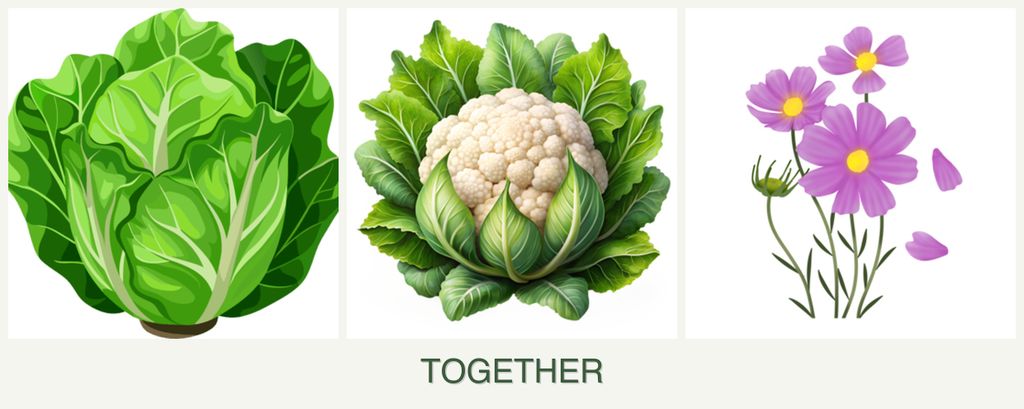 Can you plant lettuce, cauliflower and cosmos together?