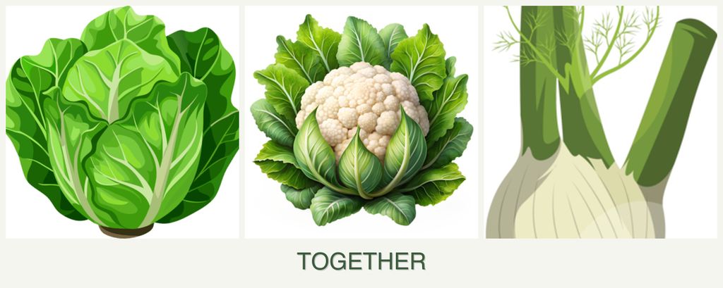Can you plant lettuce, cauliflower and fennel together?
