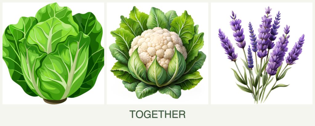 Can you plant lettuce, cauliflower and lavender together?