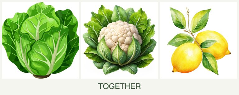 Can you plant lettuce, cauliflower and lemons together?