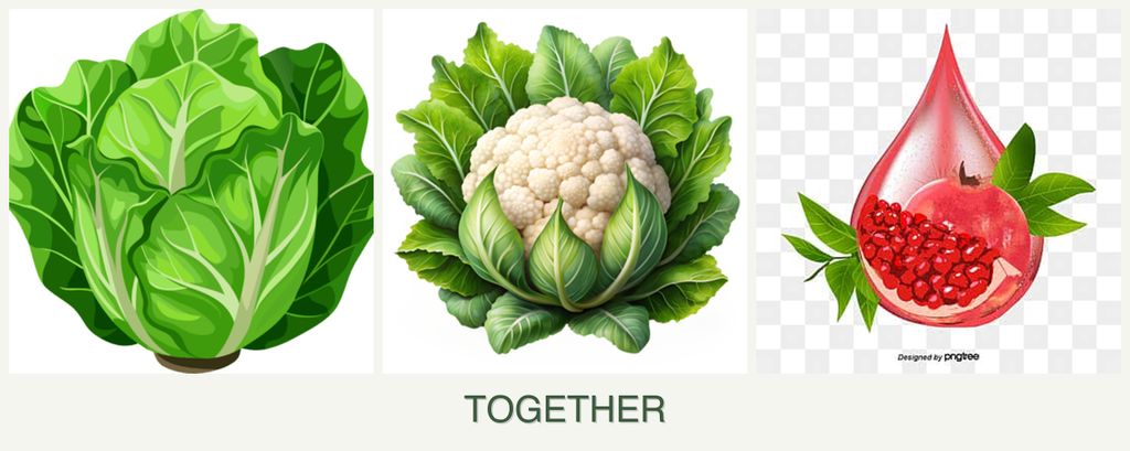 Can you plant lettuce, cauliflower and pomegranates together?