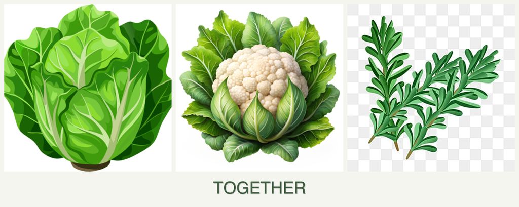 Can you plant lettuce, cauliflower and rosemary together?
