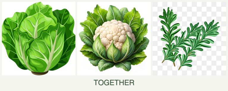 Can you plant lettuce, cauliflower and rosemary together?