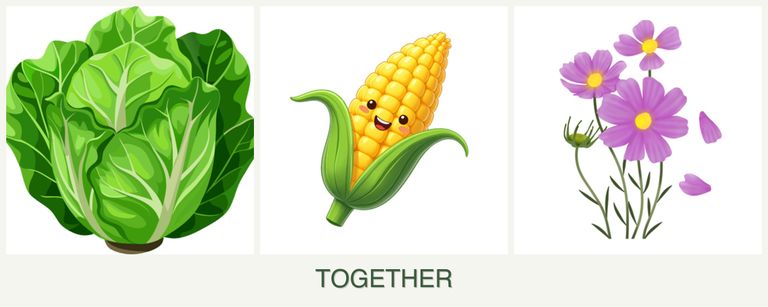 Can you plant lettuce, corn and cosmos together?