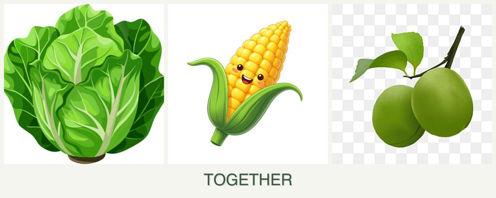 Can you plant lettuce, corn and plums together?