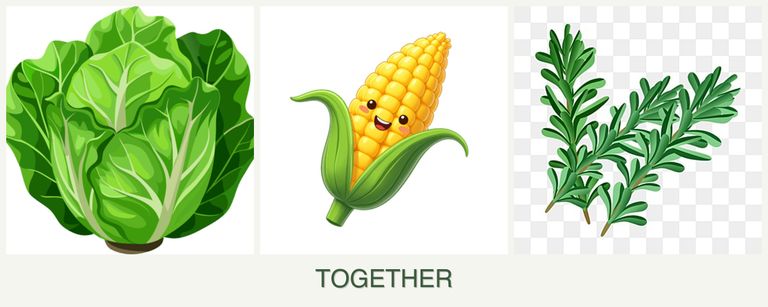 Can you plant lettuce, corn and rosemary together?