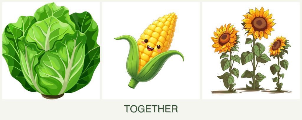 Can you plant lettuce, corn and sunflowers together?