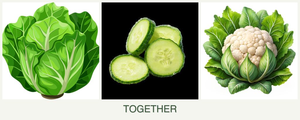 Can you plant lettuce, cucumbers and cauliflower together?