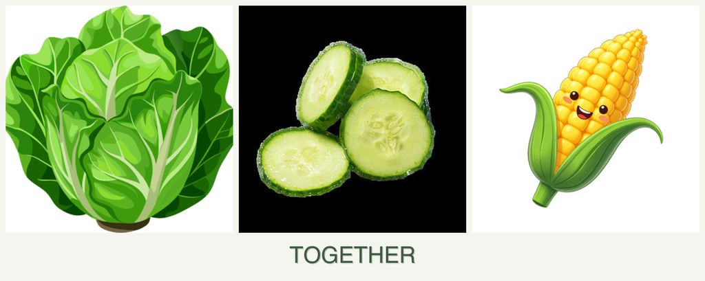 Can you plant lettuce, cucumbers and corn together?