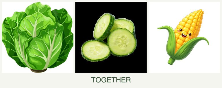 Can you plant lettuce, cucumbers and corn together?