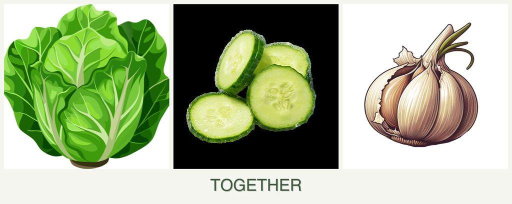 Can you plant lettuce, cucumbers and garlic together?