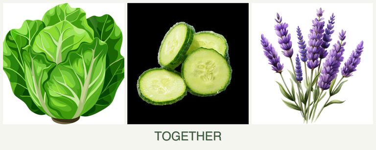 Can you plant lettuce, cucumbers and lavender together?