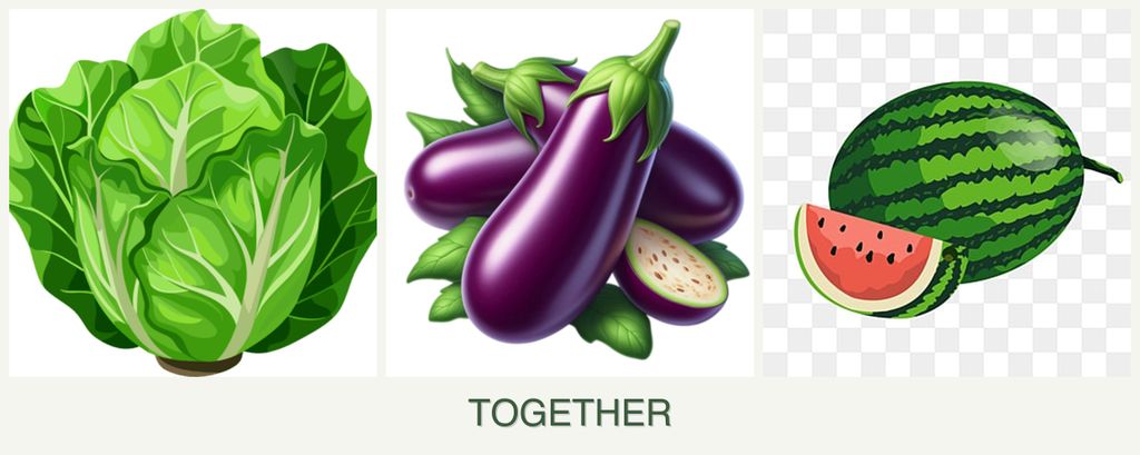 Can you plant lettuce, eggplant and melons together?