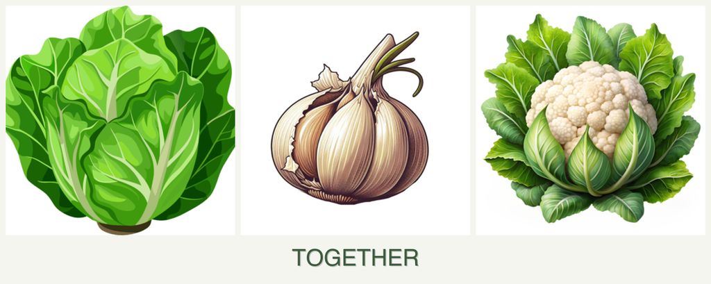 Can you plant lettuce, garlic and cauliflower together?