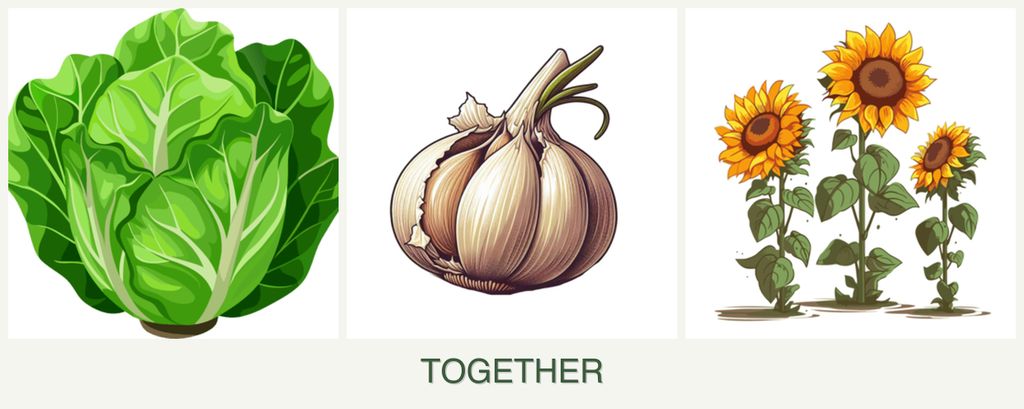 Can you plant lettuce, garlic and sunflowers together?