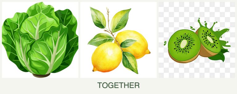 Can you plant lettuce, lemons and kiwi together?