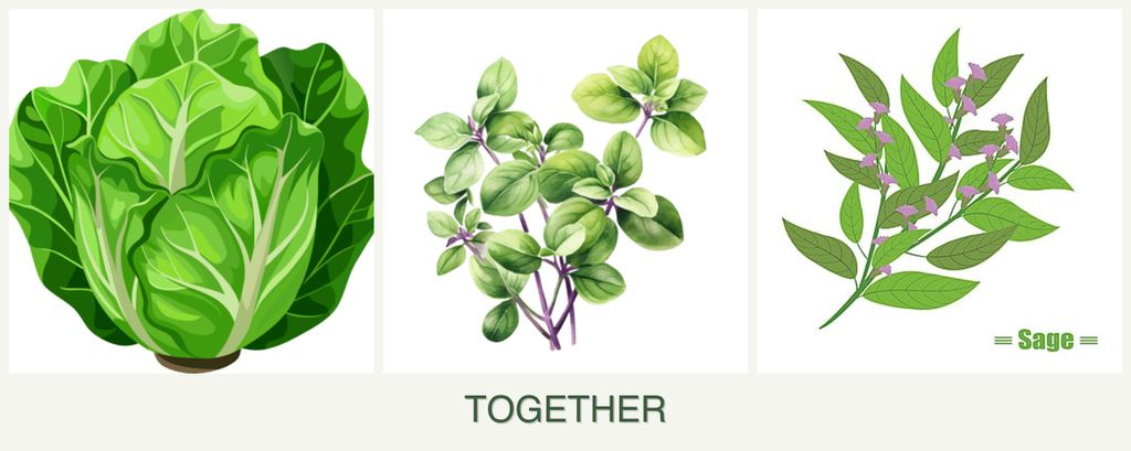 Can you plant lettuce, oregano and sage together?