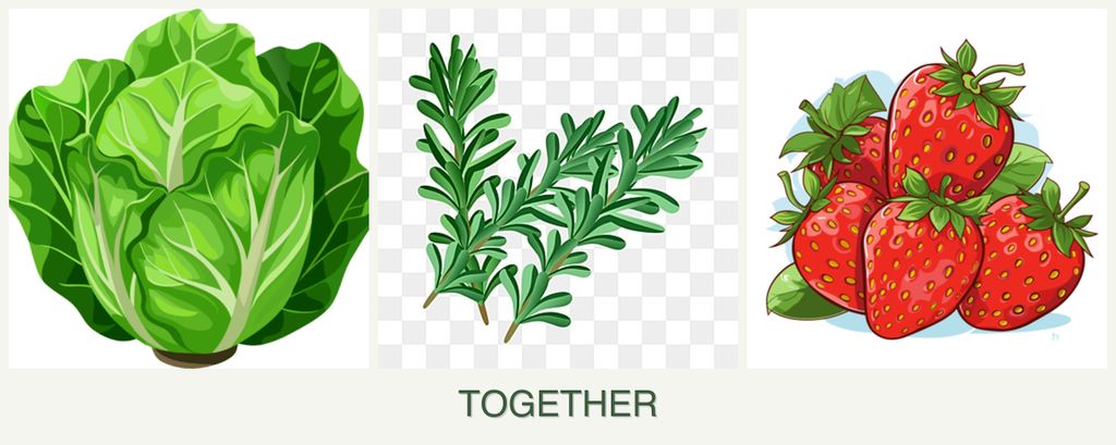 Can you plant lettuce, rosemary and strawberries together?