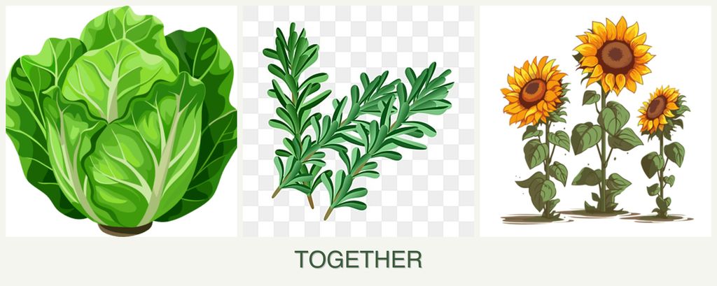 Can you plant lettuce, rosemary and sunflowers together?
