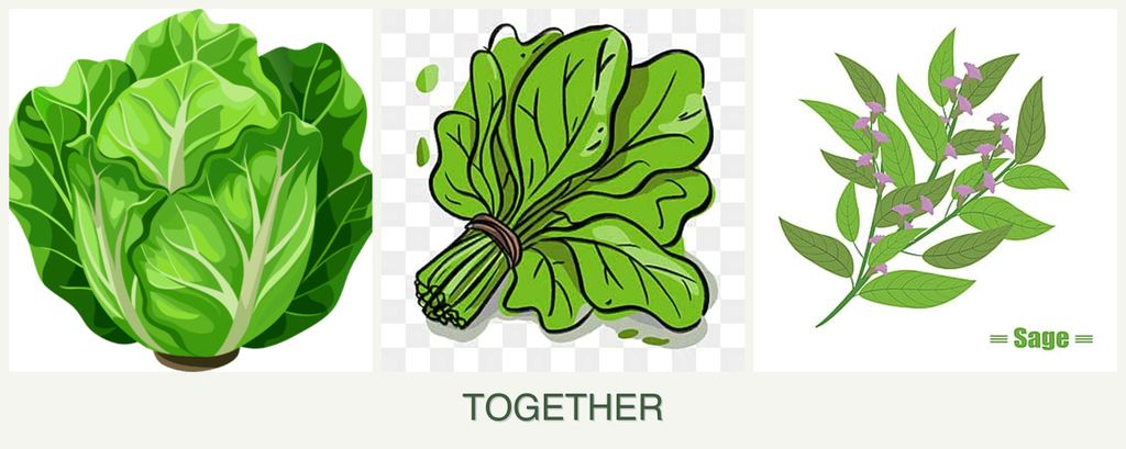 Can you plant lettuce, spinach and sage together?