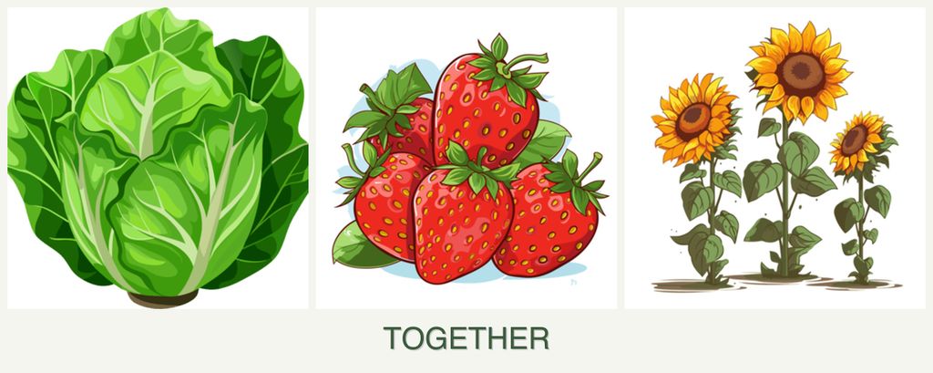 Can you plant lettuce, strawberries and sunflowers together?