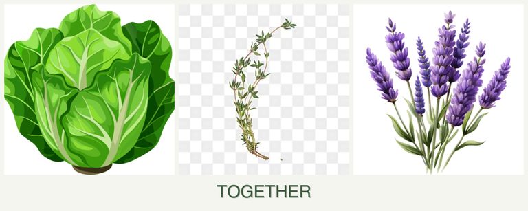 Can you plant lettuce, thyme and lavender together?