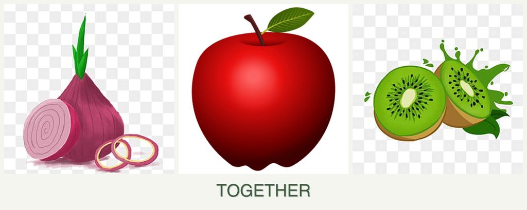 Can you plant onions, apples and kiwi together?