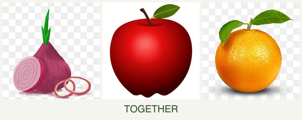 Can you plant onions, apples and oranges together?