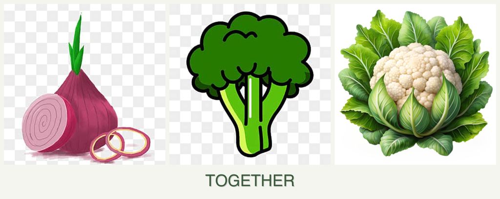 Can you plant onions, broccoli and cauliflower together?