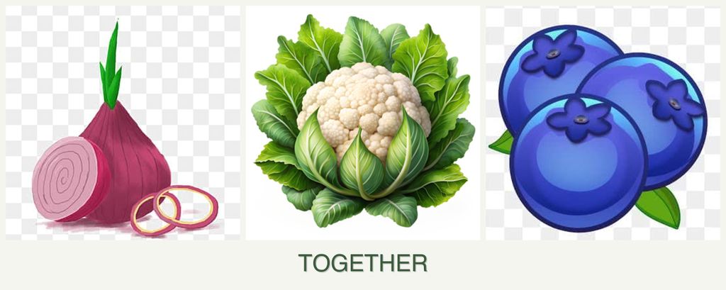 Can you plant onions, cauliflower and blueberries together?
