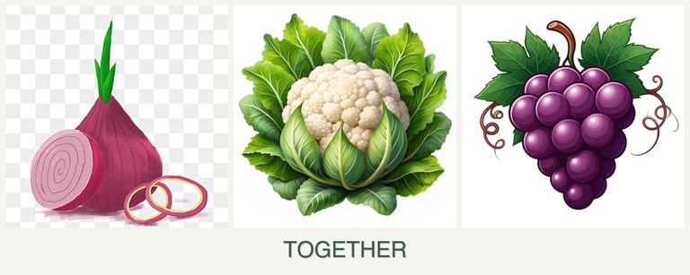 Can you plant onions, cauliflower and grapes together?