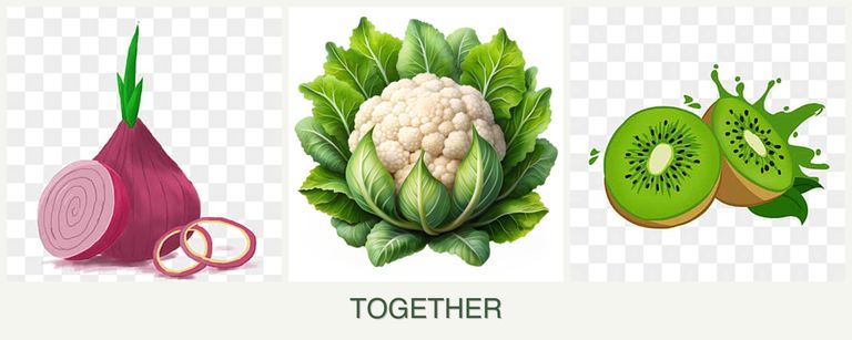 Can you plant onions, cauliflower and kiwi together?